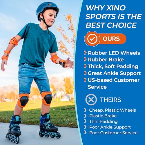 XINO SPORTS Adjustable Inline Skates for Boys and Girls, Aqua, Medium 1-4 - image 2