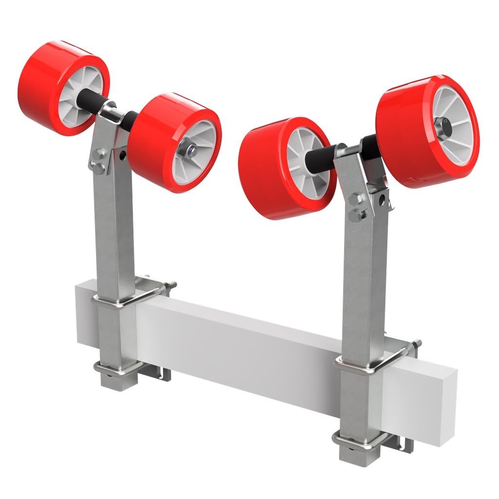 SUPROD 2 Fois Rouleaux pendulaires Aide à la Mise à l'eau remorque pour Bateau TPU RKSRLX-2X2-TPU, Ø 120 mm
