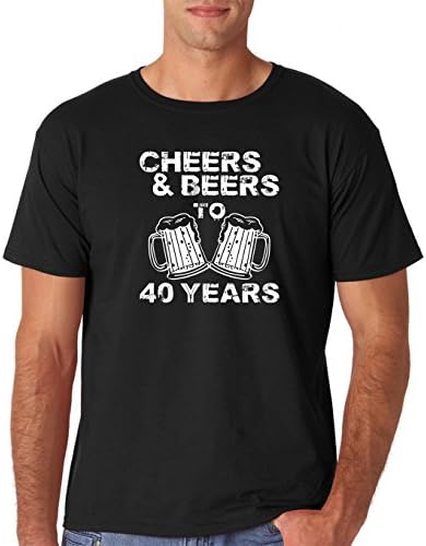 AW Fashions Cheers & Beers to 40 Years - 40th Birthday Present Gift for Fun Forty Year Old - Men's T-Shirt