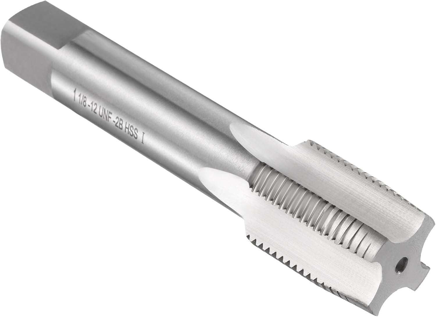 uxcell Hand Taper Tap 1-1/8"-12 UNF 2B Thread Taper Style Taps Straight Flute Screw Tapping Threading Tool High Speed Steel HSS6542