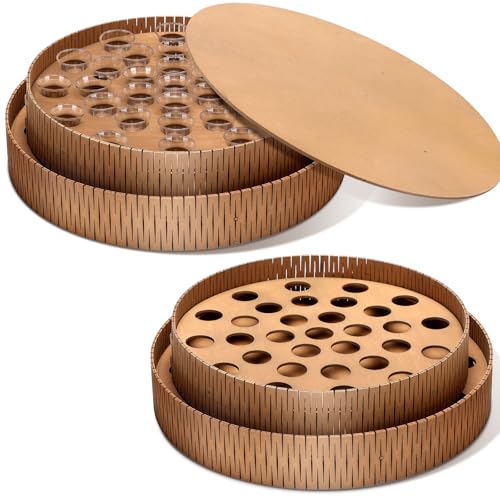2 Sets of Wooden Communion Tray with Lid for Churches Set Wood Stackable Round Communion Trays Set Churches with Cover for Baptism Church Family Wedding, 2 Sizes 2 Sets of Wooden Communion Tray with Lid for Churches Set Wood Stackable Round Communion Trays Set Churches with Cover for Baptism Church Family Wedding, 2 Sizes