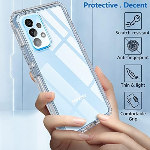 For Samsung A53 Case, Samsung A53 5G Case, 360 Full Body Built-in Screen Protector, Rugged PC Shockproof Anti-scratch Bumper Transparent Cover for Samsung Galaxy A53 -Clear