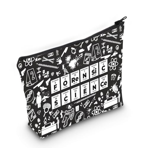 MEIKIUP Forensic Scientist Gift Forensic Scientist Makeup Bag Science Major Gift Criminologist Zipper Bag for Forensics Teacher (Forensic bag)