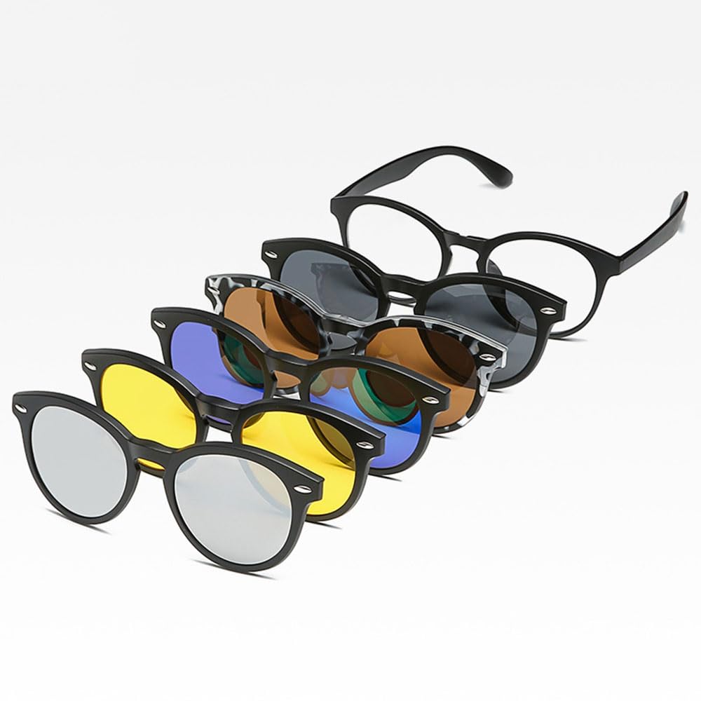 6 En 1 Hombres Mujeres Gafas De Sol Magnéticas Ópticas Polarizadas Clip Magnético Clip En Gafas De Sol En Marco De Gafas De Sol