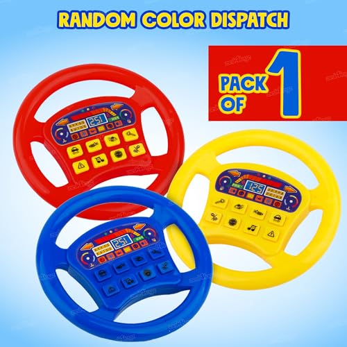 Image of Zest 4 Toyz Kids Steering Wheel Toy with Music and Sounds Rotating Wheel Car Police Ambulance Fire Siren Effects Fun Play Toy (Random Color)