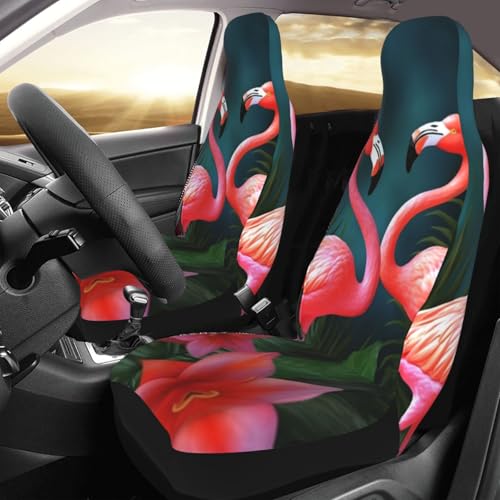 Housse de siège avant de voiture lot de 2 flamant rose universel