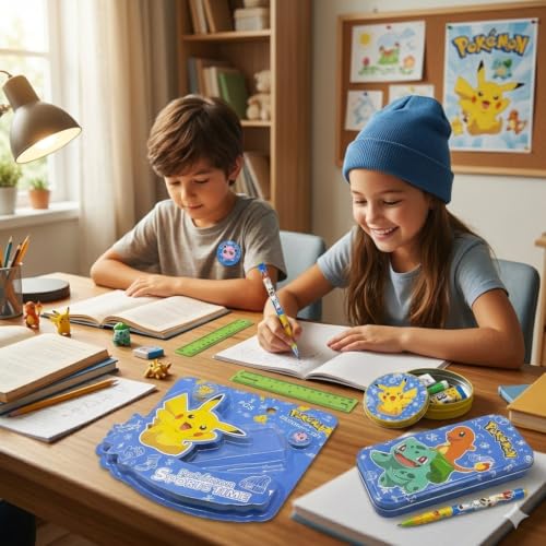 Image of Pokemon 5 pcs Stationery SetSchool Supplies Kit Multicolor Return Gift for Kids Age 3 Years +