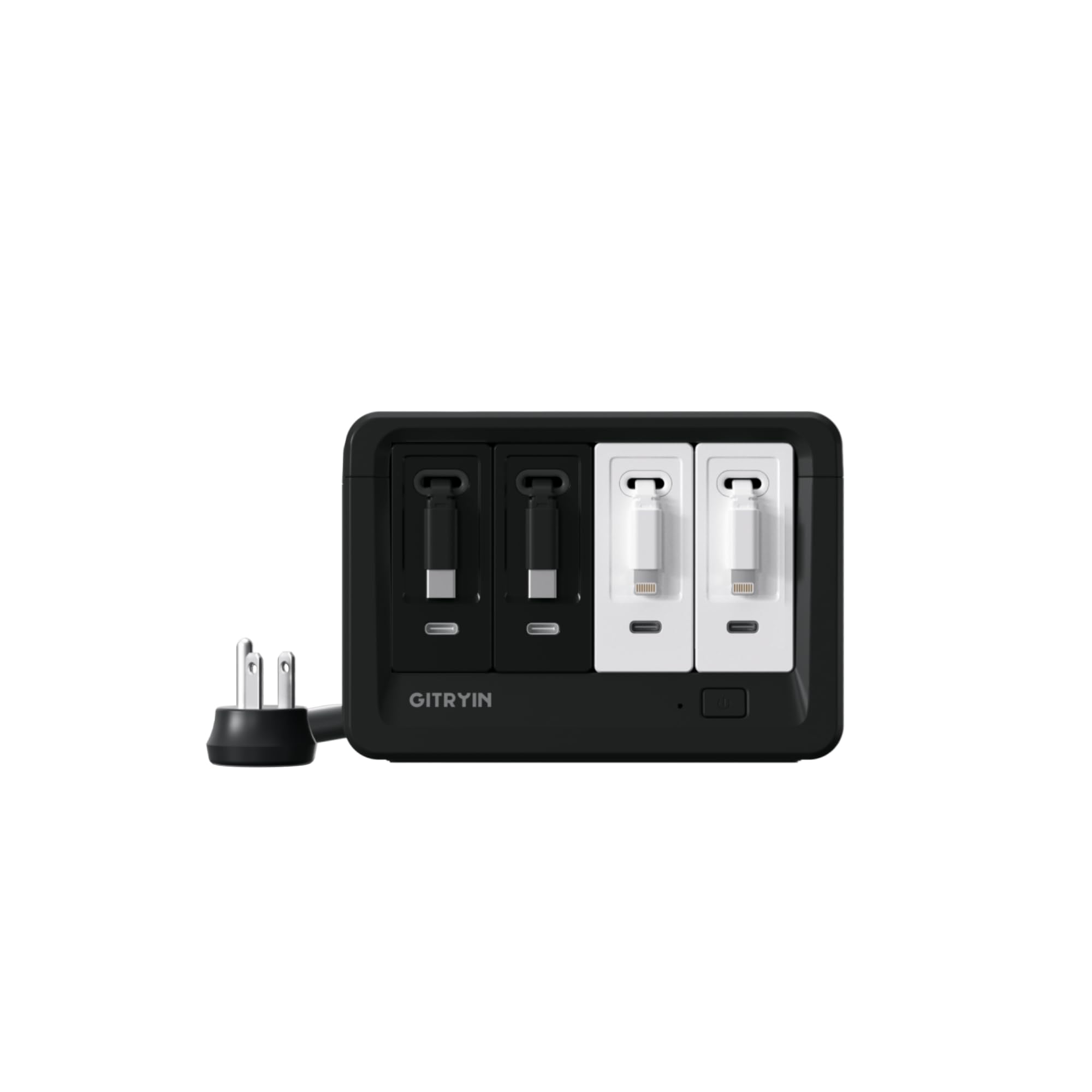 Gitryin 2 Lightning Retractable Wall Chargers 2 Type-C Retractable Wall Chargers and 8-in-1 Desktop Charging Station
