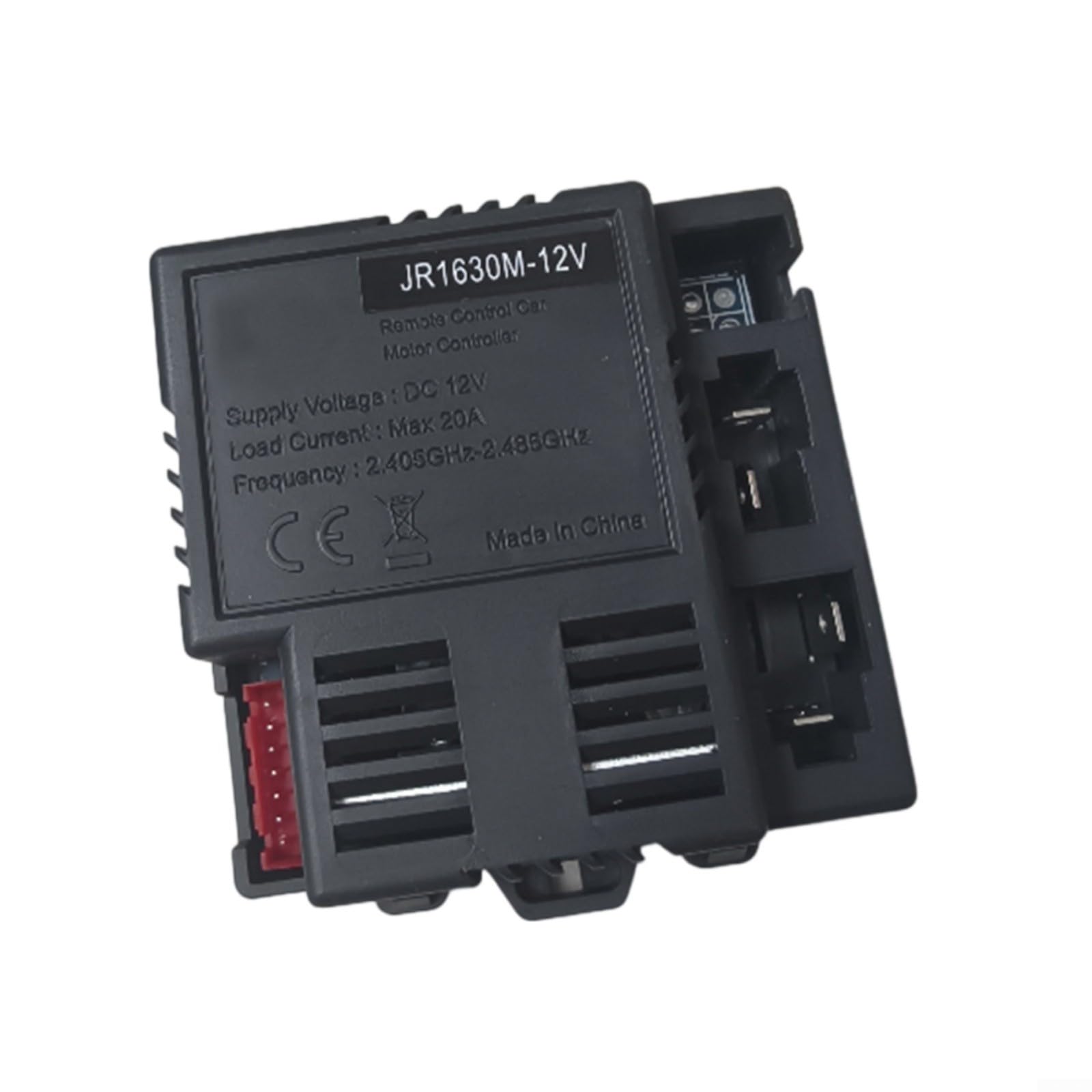 JR1630M-12V Dispositivo di controllo per auto elettrica per bambini, ricevitore di ricambio 12V auto giocattolo elettriche, alloggiamento ABS nero