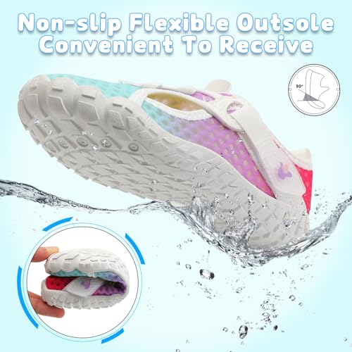 LeIsfIt Kids Water Shoes Boys Girls Swim Beach Shoes Toddler Barefoot Water Sport Socks Quick-Dry Lightweight Aqua Socks for Pool Sand4