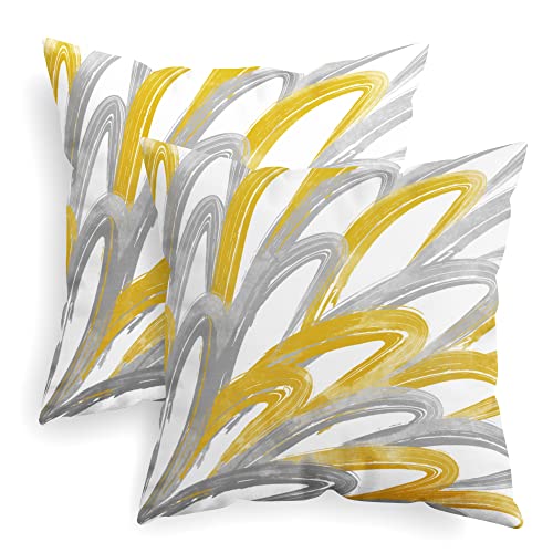 CaliTime Decorative Couch Throw Pillow Covers, 16 X 16 Inches, Golden