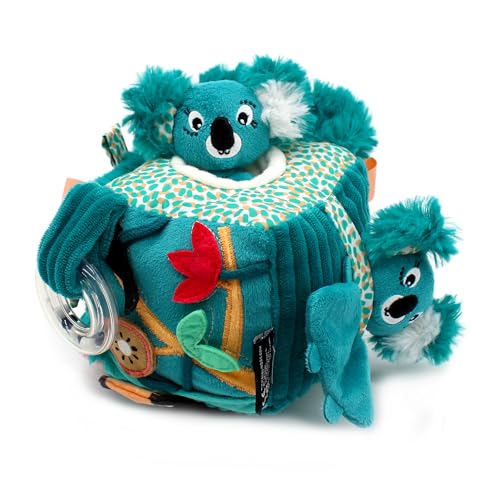 Jouet d'éveil bébé cube activités tissu sonore tactile Les Deglingos - 2