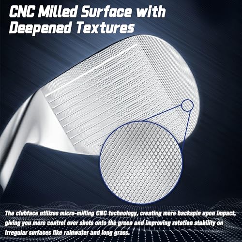 PGM Rechtshänder-Keil – 72 Grad Premium Sand Wedge, Lob Wedge für Männer & Frauen – CNC Textured – Bunker Buster Escape Bunkers und Save Strokes Around The Green-High Loft Golf Club