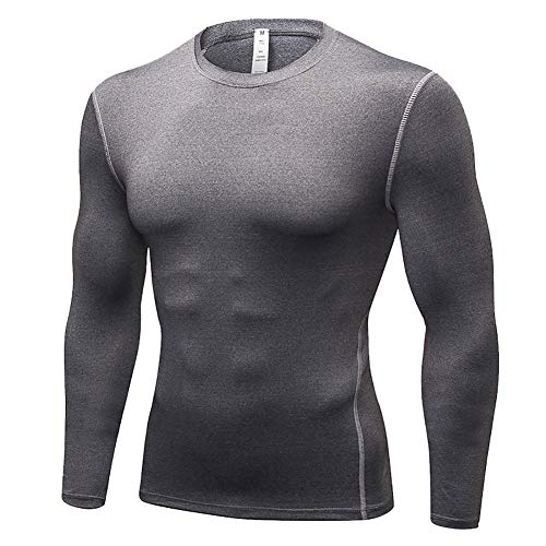 DaobaMEN Camiseta de Compresión Manga Larga para Hombre Largos Apretada Ropa Interior Deportiva Deportes Transpirable Secado Rápido para Running Fitness Entrenamiento Yoga Ciclismo