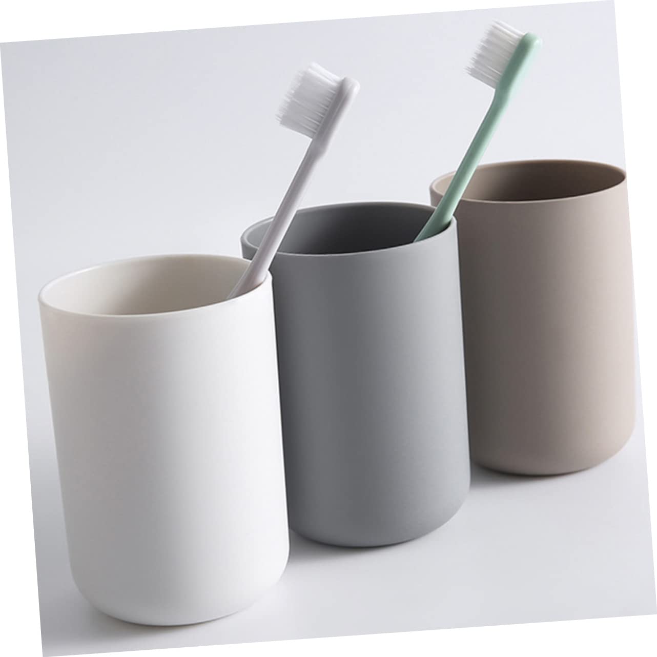 HOLIDYOYO Couples Toothbrush Cup Set 5pcs Solid Tooth Cup Reusable Bathroom Tumbler Tooth Brushing Accessories