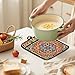 Fyecoluo Boho Vibrant Mandala Floral Pot Holders 2 Pack Set, Vintage Hinduism Spiritual Folk Lotus Flower Mandala Heat Resistant Oven Hot Pads for Kitchen Countertop Baking，064 Potholder