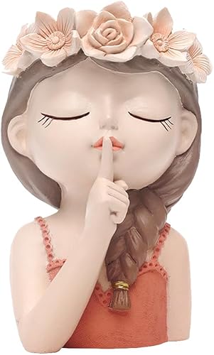 Miniatura 7 de Maceta grande de resina de 11 x 7 pulgadas, con orificio de drenaje, para plantas de interior y exterior (escucha)