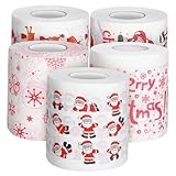 PENIKOKO 5rollen Papierhandtücher Mit Weihnachts-motiv Für Küche Badezimmer Seidenpapier Für Weihnachtspartys Badezimmer-dekoration Lustiges Weihnachts-papier Als Geschenkidee