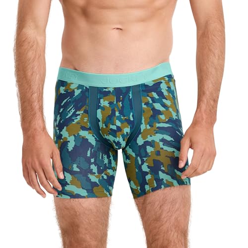 Jockey Men's Underwear Chafe Proof Pouch Cotton Stretch 6" Boxer Brief - 3 Pack, Chaotic Camo, L2