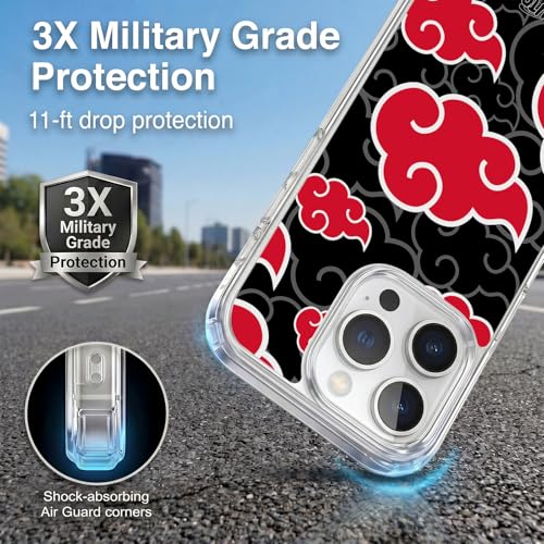 Coque antichoc Naruto Akatsuki iPhone 14 Pro compatible avec recharge MagSafe - 3