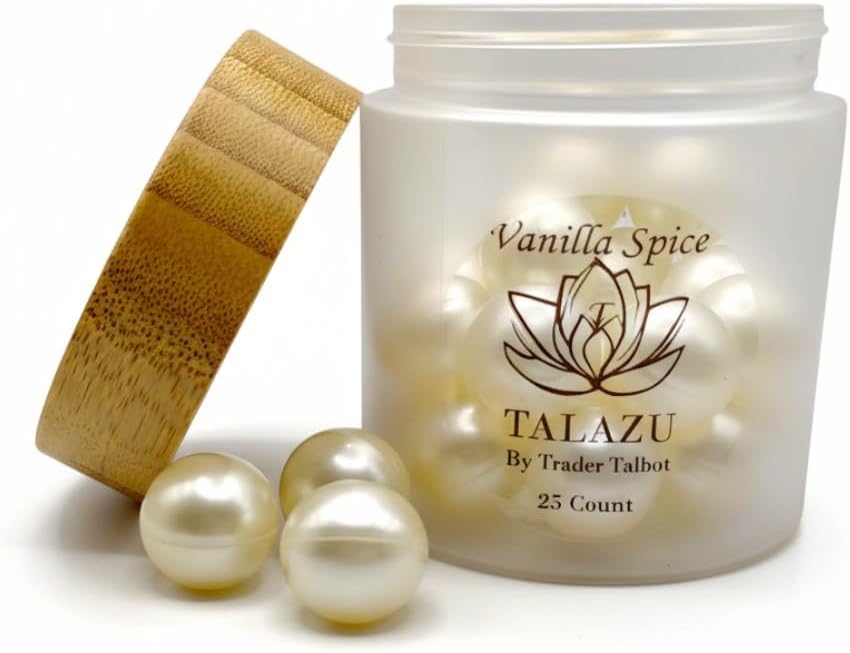 Vanilla Spice Aromatherapy Bath Pearls with Coconut Oil for Smooth, Silky, moisturized Skin (25 Count)