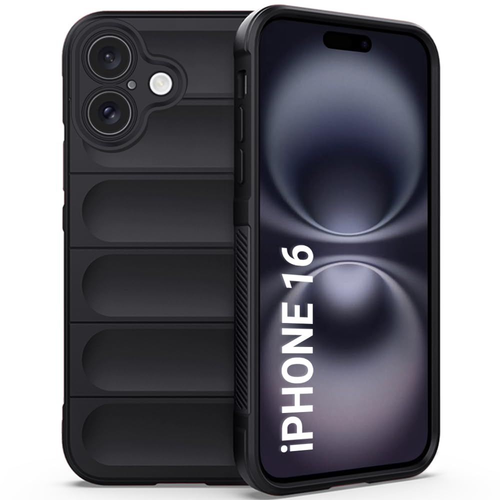 TheGiftKart Liquid Silicon Back Cover Case for iPhone 16 | Shockproof Military Grade Protection | Micro-Fibre Cloth On Inner Side | Built-in Anti-Slip Grip Back Cover Case for iPhone 16 (TPU, Black) (B0DDH8H8PP) Amazon Price History, Amazon Price Tracker