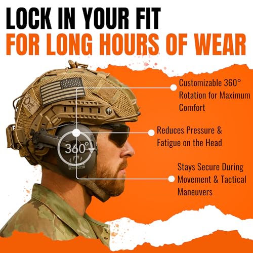 Adaptador de riel ARC rotatorio para acoplar orejeras Walker's Razor en casco 3