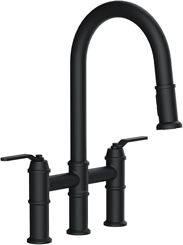 Kinzie 2H Bridge Grifo de cocina extraíble 1.75gpm negro satinado