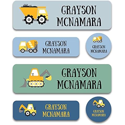Custom Kid Name Labels for Daycare Variety Pack (180 ct.), Waterproof Dishwasher Safe Camp Personalized Name Stickers for School Supply, Baby Bottles, Lunch Boxes and Cups, Travel. (Pattern 14) Cover