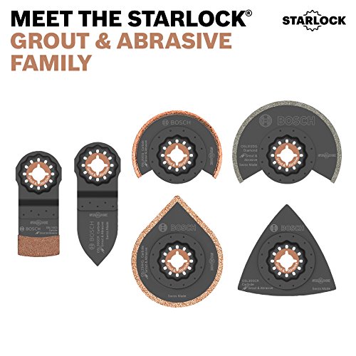 Bosch Starlock Grout Removal Blade For Oscillating Tool, Multi Tool Grout Blade For Thinset And Tile Applications, Carbide Grit (Osl234Hg), #TOP3