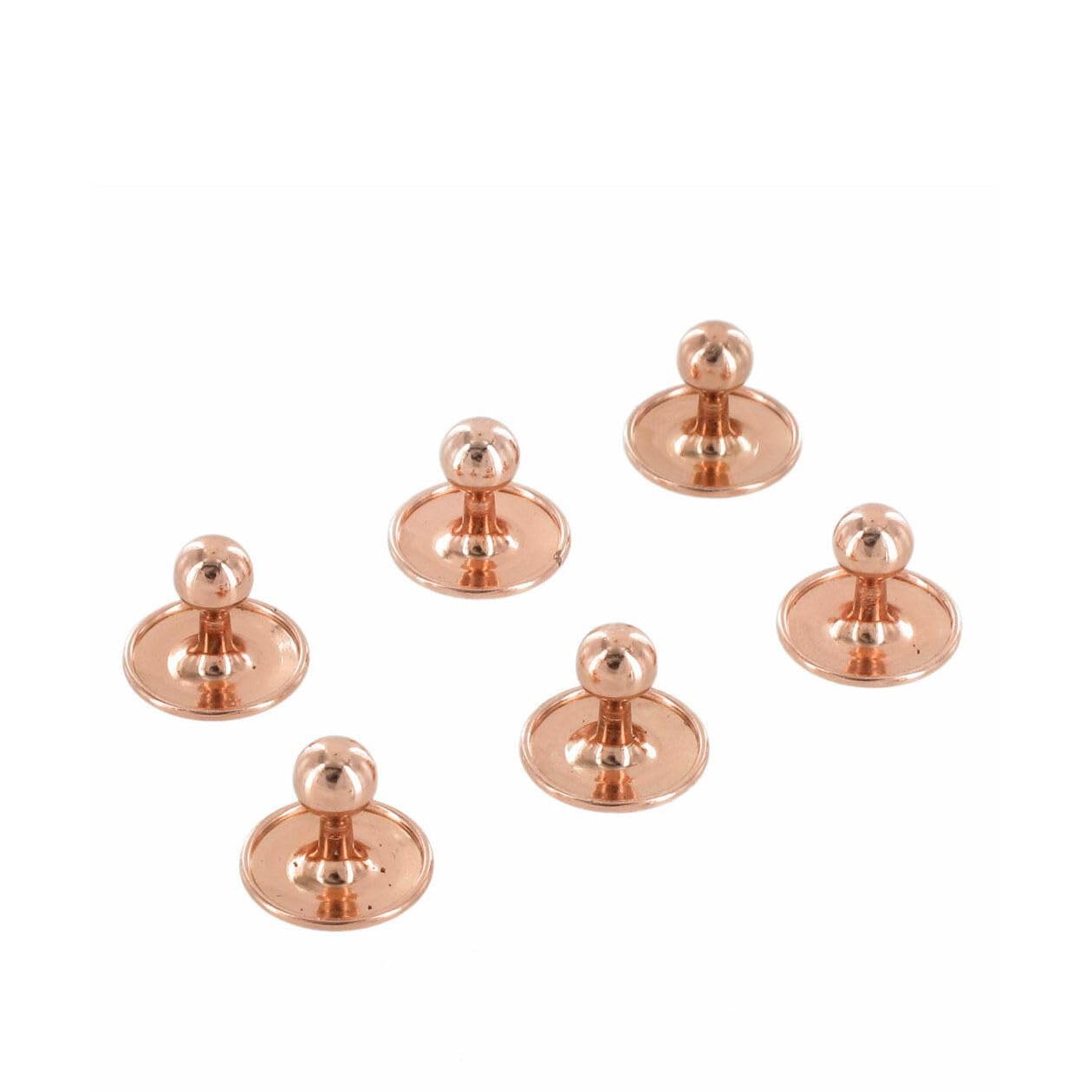 Tuxedo Studs Rose Gold Tone Collar Buttons Shirt Formal Wear Wedding - Set of 6 Fashion Studs Trendy Accessories Stylish Additions