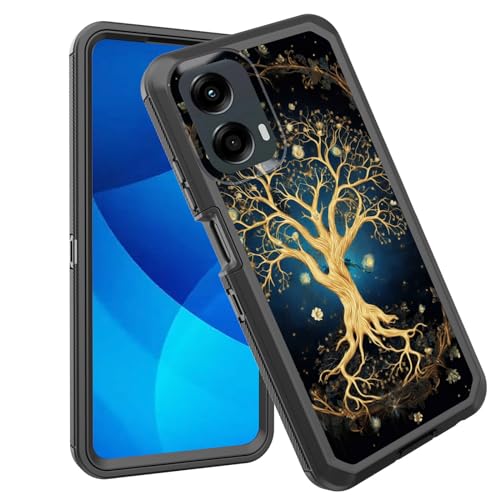 GFEWYTJYJ for Moto G Power 5G 2024 Case,Shockproof 3-Layer Full Body Protection Rugged Heavy Duty High Impact Hard Cover Case for Motorola Moto G Power 5G 2024 6.7 Inch,Aesthetic Tree of Life