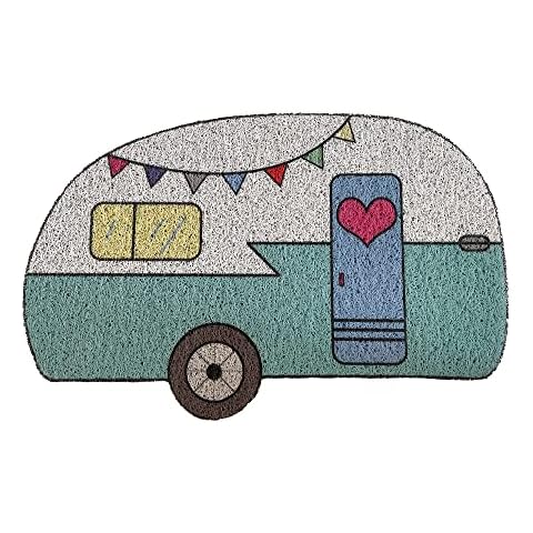 Kay&J Camper Door Mat, 16x24 Inch-Indoor Outdoor RV Welcome mat- Traps Dirt and Mud, Cute Camper Collection Cover