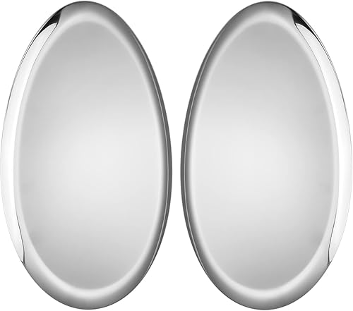 Bandeja grande de acero inoxidable plateado en forma de oliva de 2 piezas - Bandeja de champán, cóctel y bar con acabado pulido espejo para joyas,