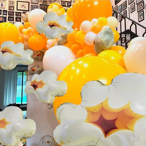 TiAaihion 6 Pcs Popcorn Balloons, Jumbo 19 Inch Mylar Foil Decorations for Movie Night Party, Carnival Circus Theme Supplies, Food Party, Reusable Birthday Party Props