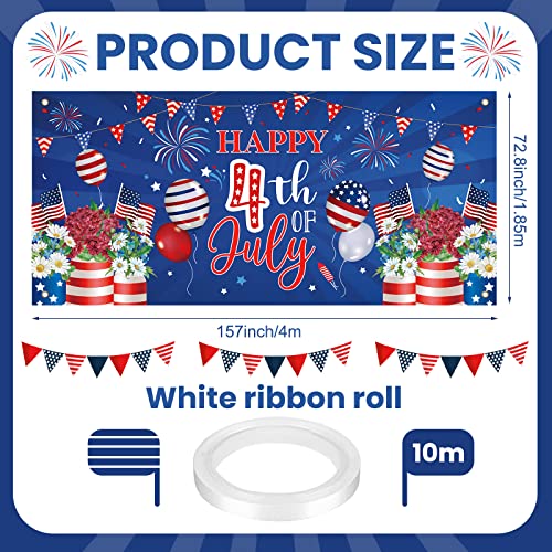 Tatuo 6 X 13 Ft Independence Day Garage Door Banner Patriotic 4Th Of July Background American Flag Large Garage Door Cover For Indoor Outdoor Independence Day National Day Veteran Backdrop Decorations #TOP1
