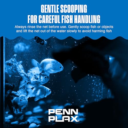 Image of Penn-Plax Infra-Red Quick-Net Aquarium Fish Net - 6 x 5 in Fine Mesh, 10 in Vinyl-Covered Braided Handle - Small Aquarium Cleaning Tool for Gentle Fish Handling - Freshwater & Saltwater Tanks - Red