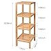 Homfa Bamboo Bathroom Shelf 4-Tier Tower Free Standing Rack Multifunctional Storage Organizer