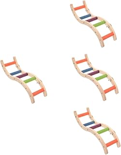 Ipetboom 4 Pçs Papagaio Escada De Escalada Brinquedos De Madeira Brinquedos Para Mastigar Periquito Pássaro Escada De Escalada Pássaro Pendurado Escada De Moagem Garra Escada De Pássaro