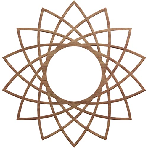 Image of Ekena Millwork 18 inchOD x 6 7 /8 inchID x 1 /4 inchT Eleanor Wood Fretwork Pierced Ceiling Medallion, Walnut