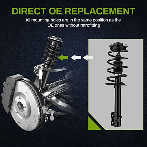 Autosaver88 Front Complete Strut Compatible With 2007-2012 Dodge Caliber, 2007-2010 Jeep Compass, 2007-2010 Jeep Patriot, Shock Absorber 2 Pcs #TOP4