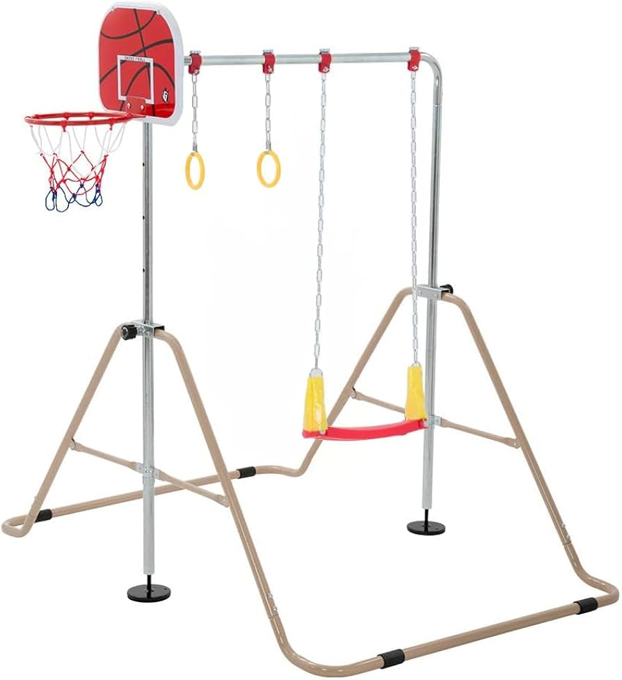 ベージュ子供用鉄棒 折りたたみ式 鉄棒 室内屋外 てつぼう さか上がり 高さ調節 YouTen 鉄棒 子供用鉄棒 折りたたみ式鉄棒 屋外室内使用可 てつ