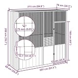 Emmtore Voliere Vogelvoliere Außen Aufzuchtkäfig All-in-One-Vogelkäfig Außenvoliere Käfig Vogelhaus Voliere Verzinkter Stahl,Grau,215 x 78 x 200 cm