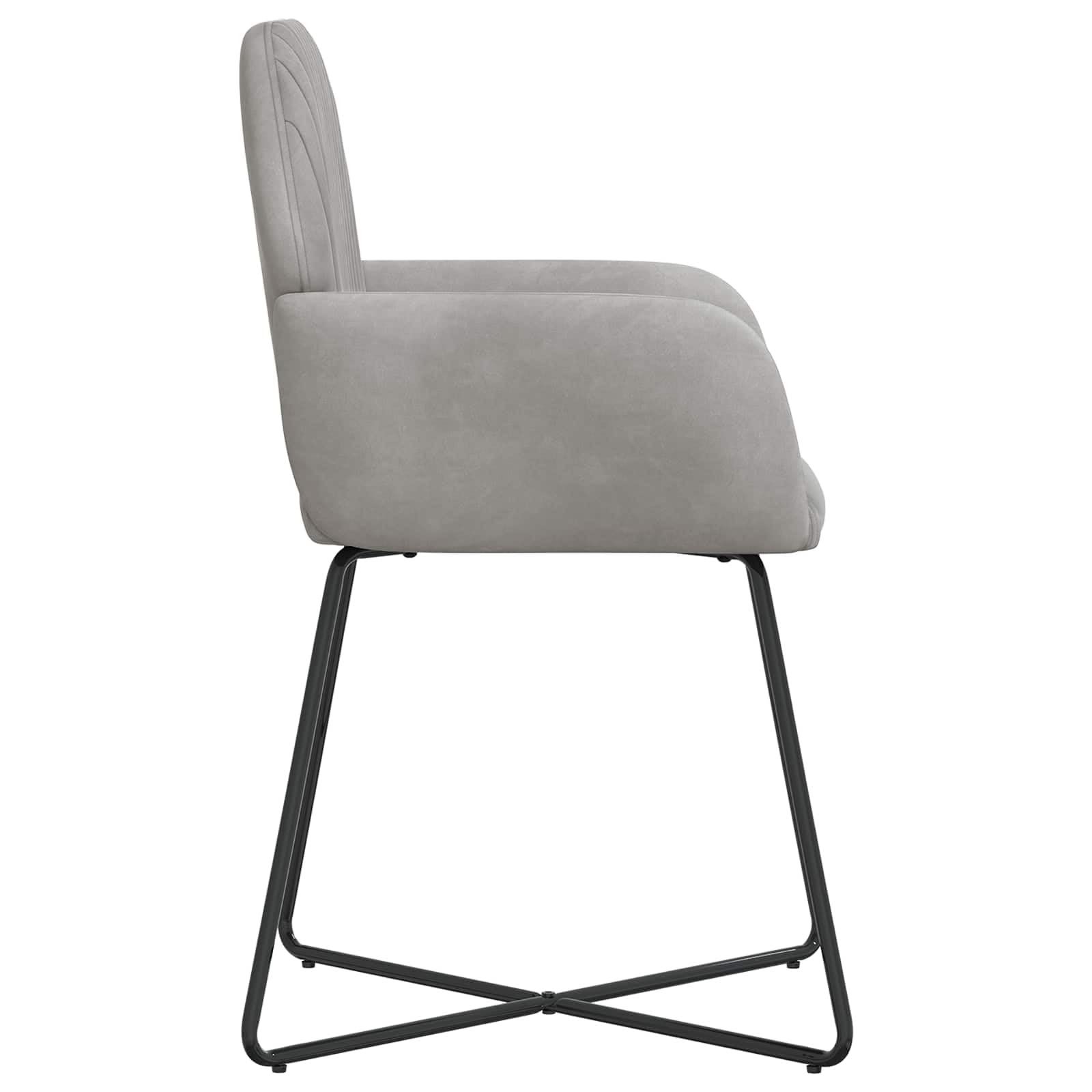 Set di 2 sedie da pranzo in velluto grigio chiaro con imbottitura, design ergonomico, struttura in metallo stabile, comoda seduta imbottita, ideali per cucina, sala da pranzo, ristorante e