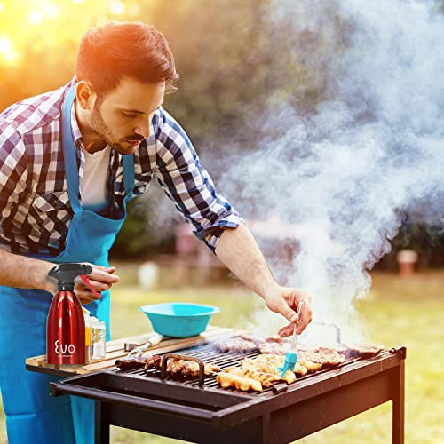 Evo Oil Sprayer Bottle, Non-Aerosol For Olive And Cooking Oils, 16-Ounce Capacity, Red, Stainless Steel #TOP4