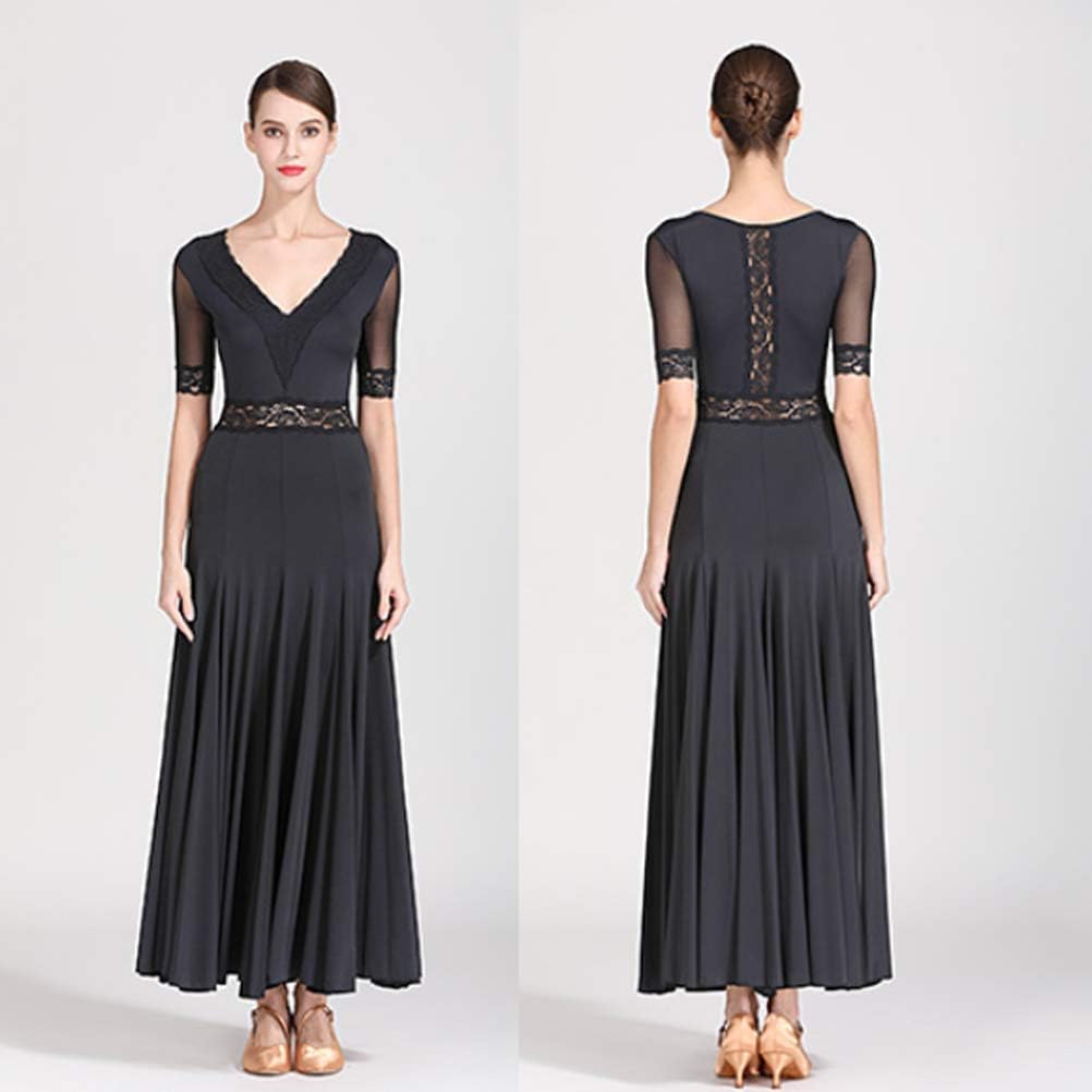 Waltz Training Dresses for Women Medium Sleeve Ballroom Dance Dresses Modern Practice Skirt Banquet Performance Costume