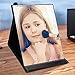 ZBEIVAN 10x7 Inches Portable Folding Makeup Mirror with Cosmetic Desktop Standing for Travel, Vanity Table, Room Decor, Beauty Gifts, Black