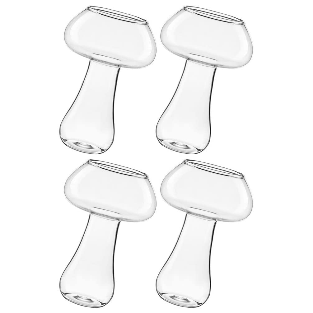 Verres à Cocktail En Forme De Champignon - Lot De 2 - Fond épais Stable - Parfait Pour Fêtes, Bars, Maison - Faciles à Laver