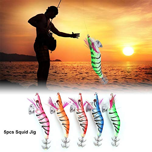 WJIN Squid Jig, 13cm Glow in Dark Fishing Lures