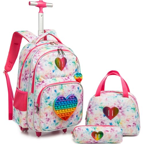 Mochila Rodante Meetbelify para Niñas, Mochila con Ruedas para